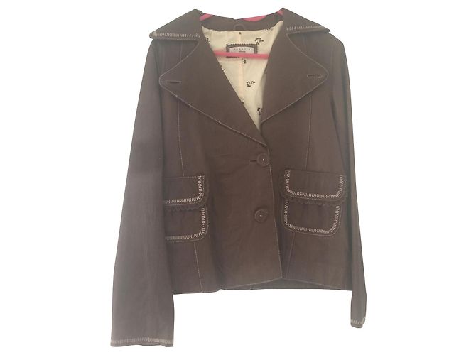 Essentiel Antwerp Essential Leather Jacket Antwerpen Dunkelbraun