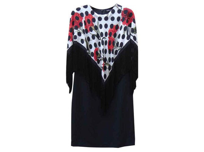Dolce & Gabbana Dresses Black Red Multiple colors Silk Viscose Elastane Acetate  ref.121956