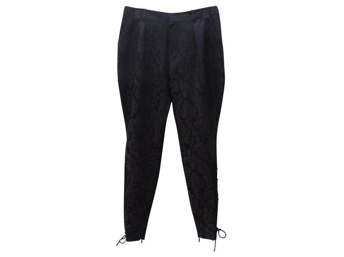 Gucci Pantalons, leggings Laine Marron Noir  ref.121958