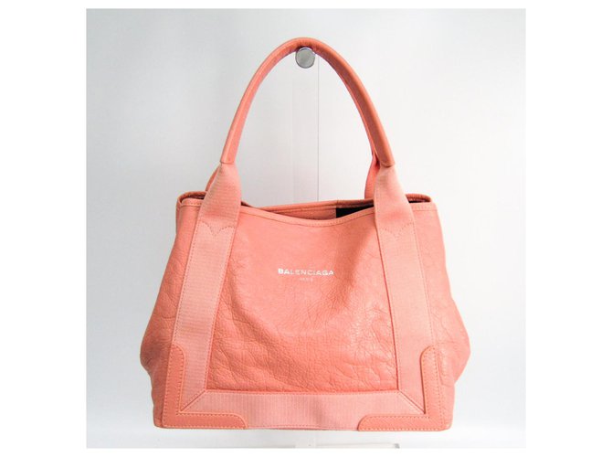 Balenciaga Pink Navy Cabas S Bag