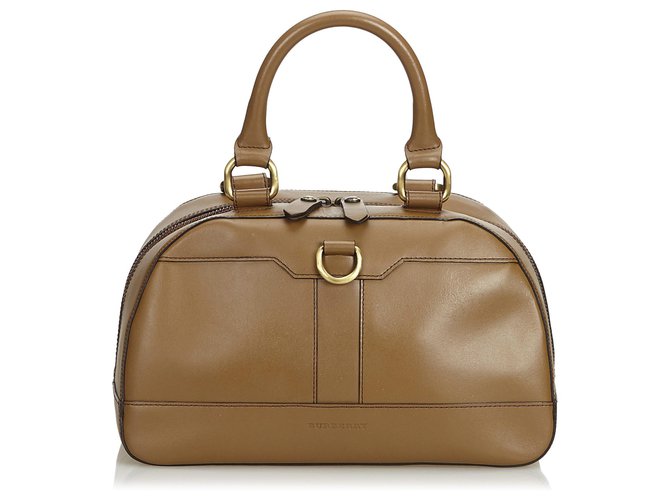 Burberry Brown Leather Handbag Dark brown  ref.122032