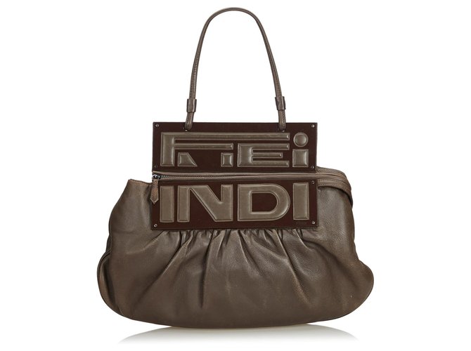 Fendi Brown Leather To You Convertible Handbag  ref.122070