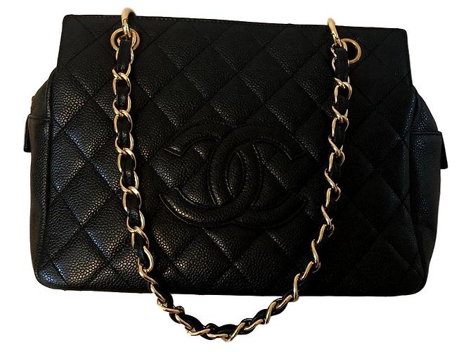 Chanel pequena sacola de compras Preto
