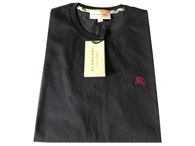 Burberry camiseta de la camiseta nueva Negro Algodón  ref.122109
