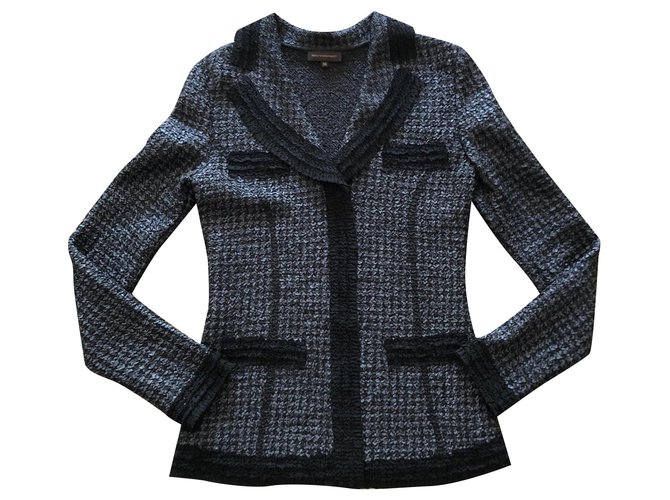 Adolfo Dominguez Pleated blouse jacket black / gray T.S 36-38 Dark grey Polyester  ref.122172