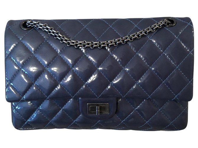 Chanel 2.55 Reissue Blu Blu chiaro Pelle verniciata  ref.122178