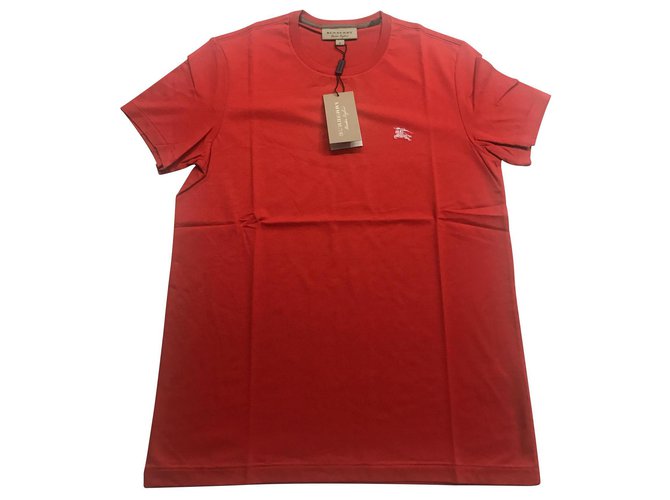 shirt t-shirt burberry new Red Cotton  ref.122182