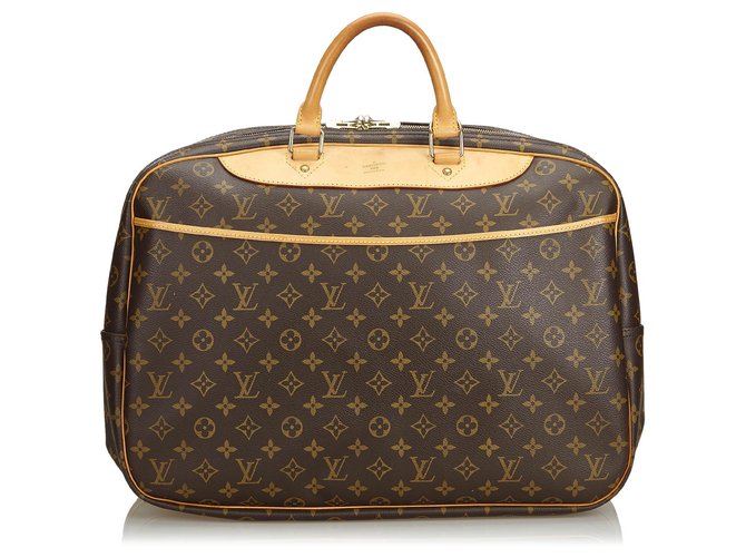 Louis Vuitton Brown Monogram Alize 24 HEURES Leather Cloth  ref.122263