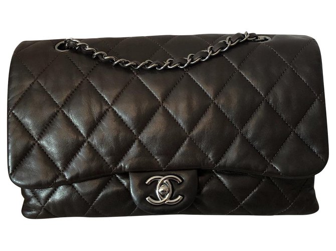 Timeless Chanel classical Brown Dark brown Leather  ref.122298