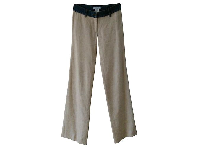 DOLCE & GABBANA Hose aus gemischtem Leinen. Roh