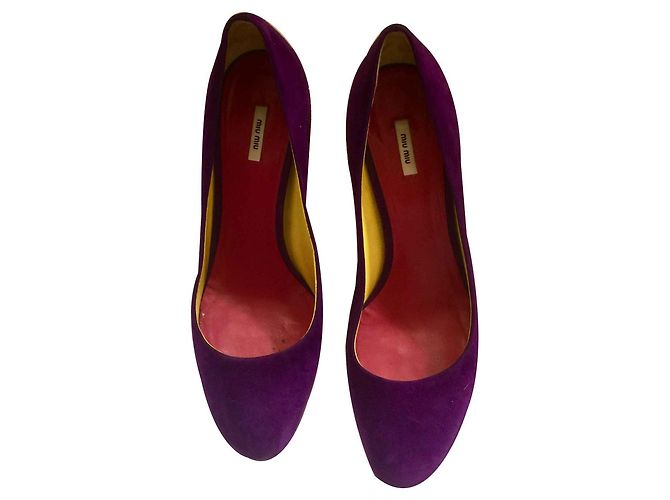 Escarpins Miu Miu en daim pourpre Violet