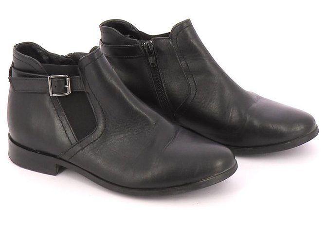 Minelli Bottines / Low Boots Cuir Noir  ref.122341