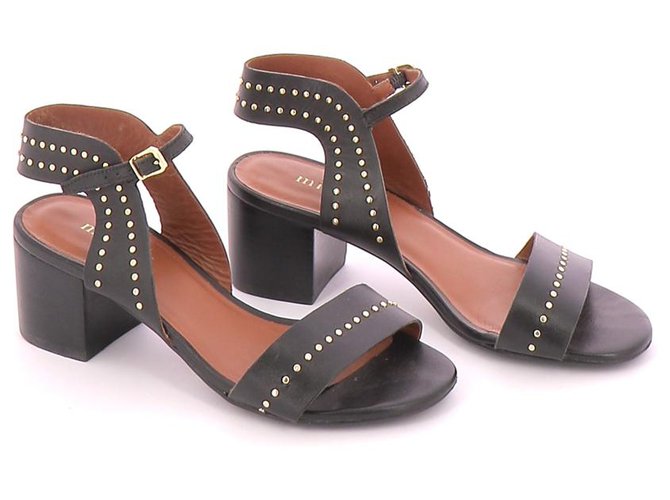 Minelli sandals Black Leather  ref.122344