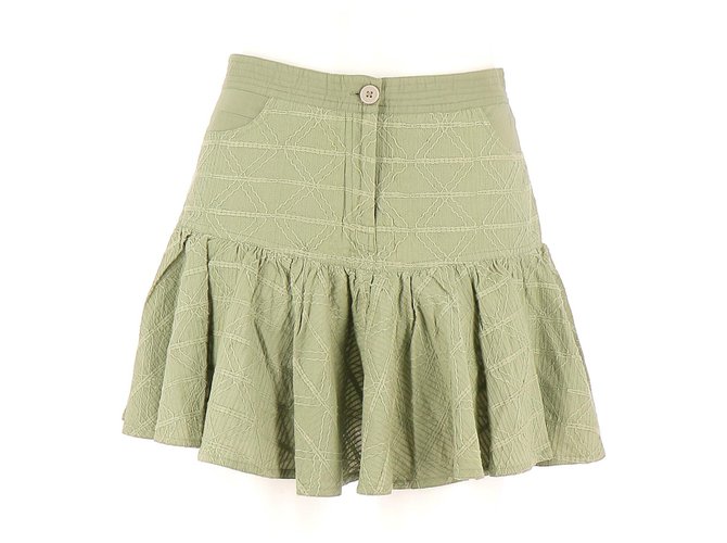 Vanessa Bruno Athe Skirt suit Khaki Cotton  ref.122367