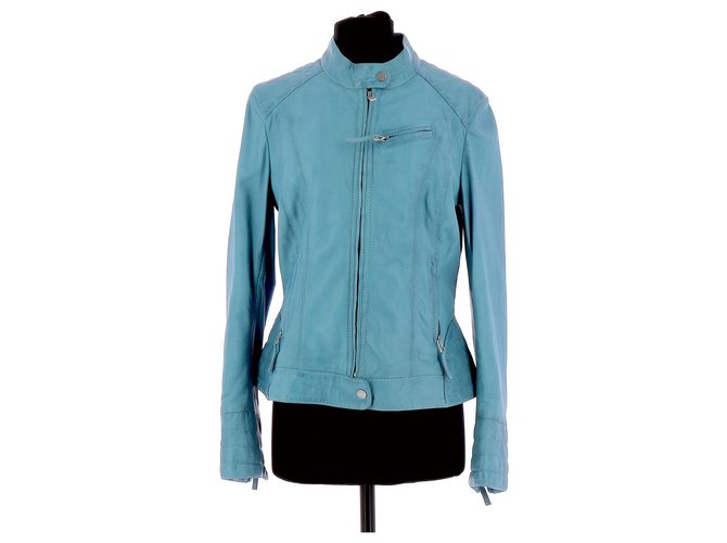 Oakwood Jacket Turquoise Leather  ref.122375