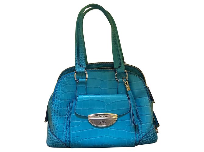 Lancel Adjani model Turquoise Leather  ref.122398
