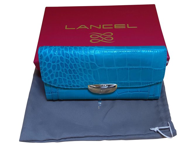Lancel modèle Adjani Cuir Turquoise  ref.122401