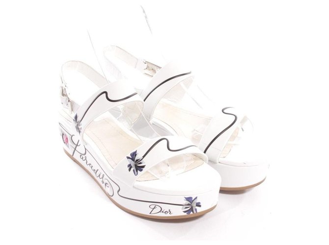 Christian Dior Sandals White Leather  ref.122409
