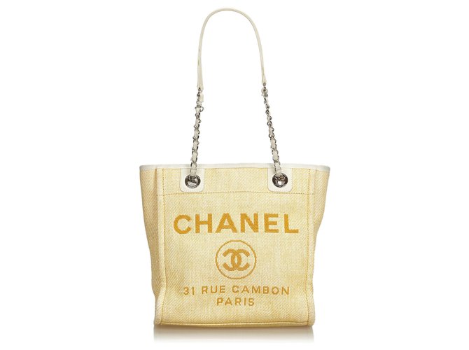 Chanel Brown - Mini - Deauville - Tasche Braun Beige Leder  ref.122425