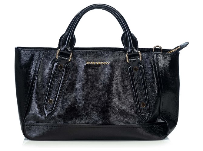 Burberry Black Leather Somerford Tote Bag  ref.122426
