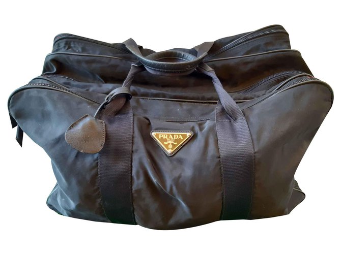 Prada Travel bag Black Cloth  ref.122432