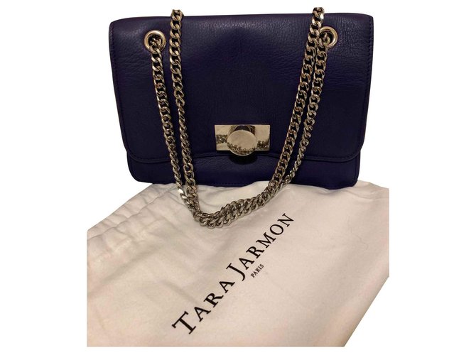 Tara Jarmon bag Dark blue Leather  ref.122465