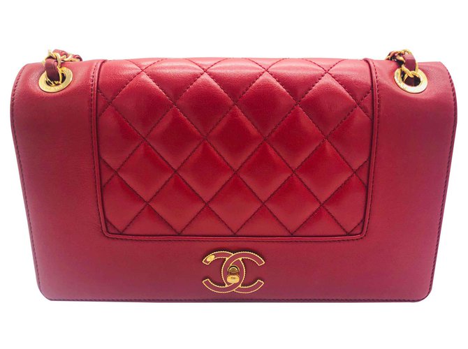 Chanel boy red Leather  ref.122468