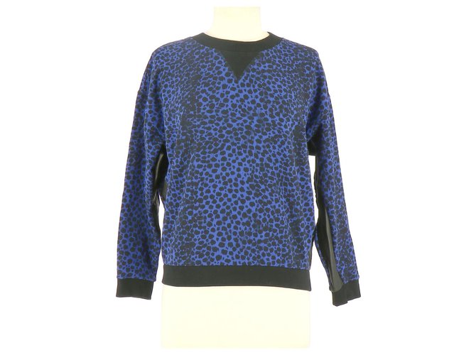 The Kooples Sport Sweater Blue Cotton  ref.122506