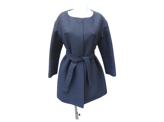 Chloé Coats, Outerwear Black Navy blue Cotton  ref.122622