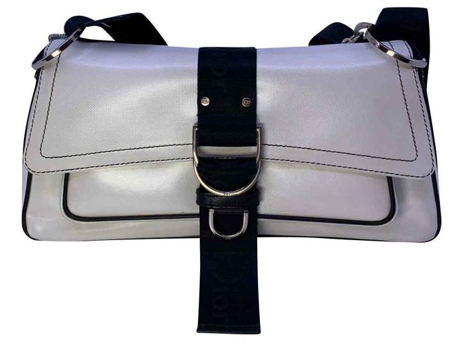 Christian Dior bag Hardcore collection - John Galliano Black White Cloth  ref.122643