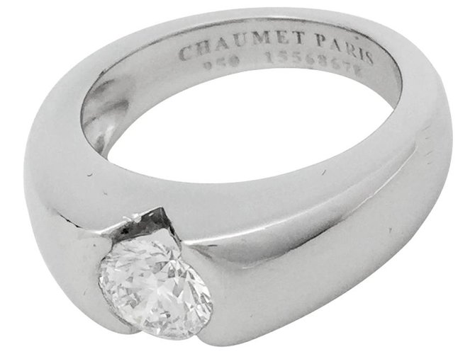 Anel de Chaumet Platinum "Fidelity", diamante 0,78 quilate. Platina  ref.122646