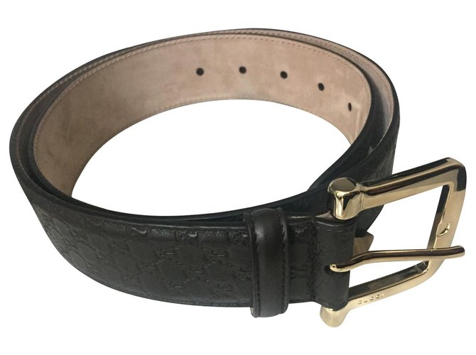 GUCCI Belt. Black Leather  ref.122661