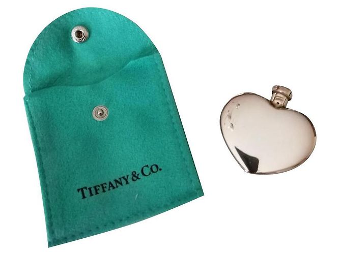 Tiffany & Co Herzförmiger Parfümflakon Taschenanhänger Silber