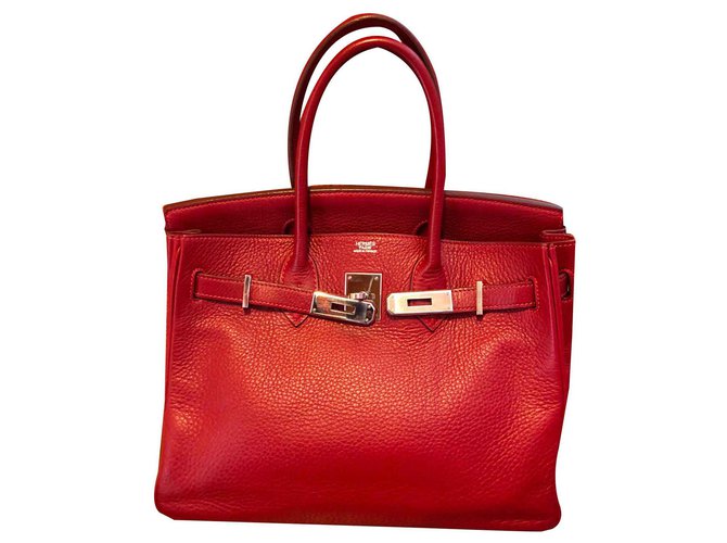 Hermès Birkin Roja Cuero  ref.122802
