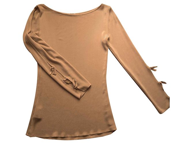 Top lungo beige in viscosa Emmanuelle Khanh