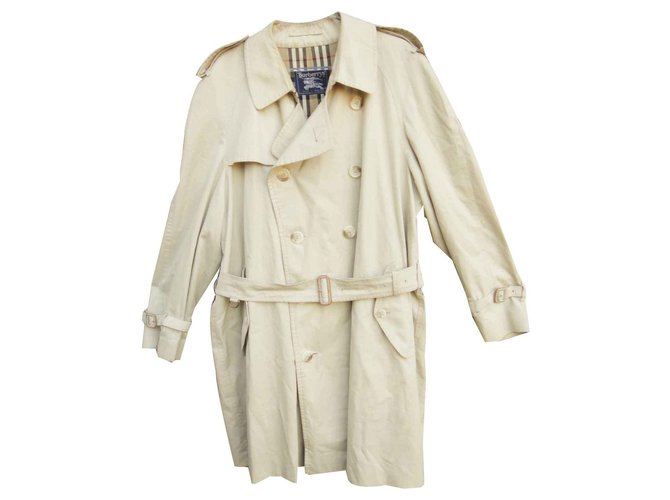vintage Burberry trench 56 Eggshell Cotton  ref.122838