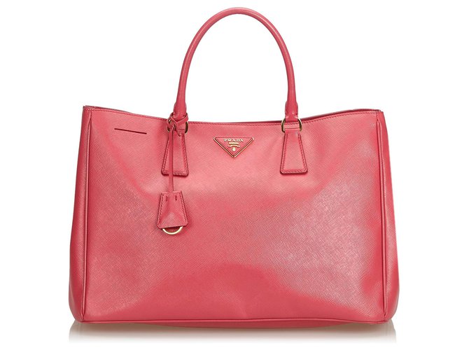 Prada Pink Leather Saffiano Galleria bolso de mano Rosa Cuero  ref.122881