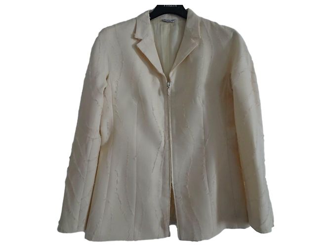 Giacca da giacca di cotone Gianni Versace Couture Crema