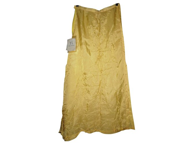 Yohji Yamamoto, A-Line Skirt Yellow Silk Cotton  ref.122934