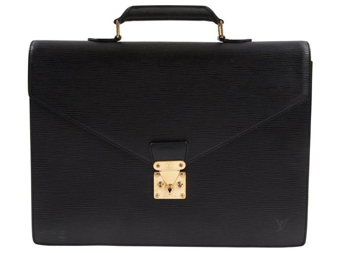 Louis Vuitton - Monceau Schoolbag - Vintage Black Leather Cloth  ref.122954
