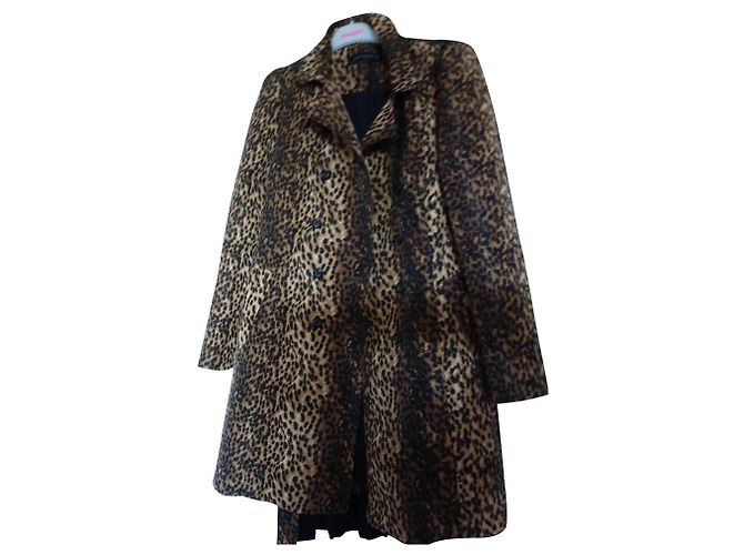 Zara Leopard Print Viscose Jacket with Belt XL
