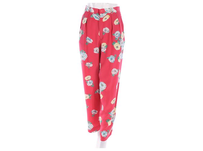 Pantalón de seda con estampado floral Ralph Lauren Multicolor