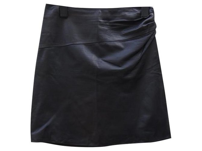 Yves Saint Laurent Skirts Black Leather  ref.123051