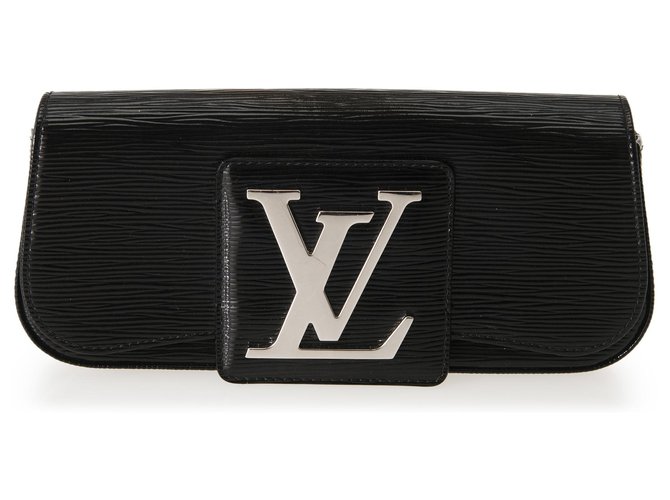 Louis Vuitton Schwarze Elektrische Epi Sobe Clutch Leder  ref.123056