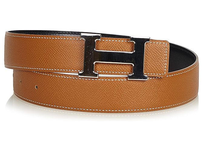 Hermès Hermes Brown Constance Gürtel Braun Silber