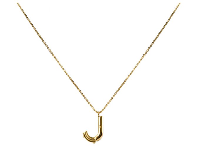 Louis Vuitton Gold LV Me Buchstabe J Anhänger Halskette Golden Metall  ref.123079