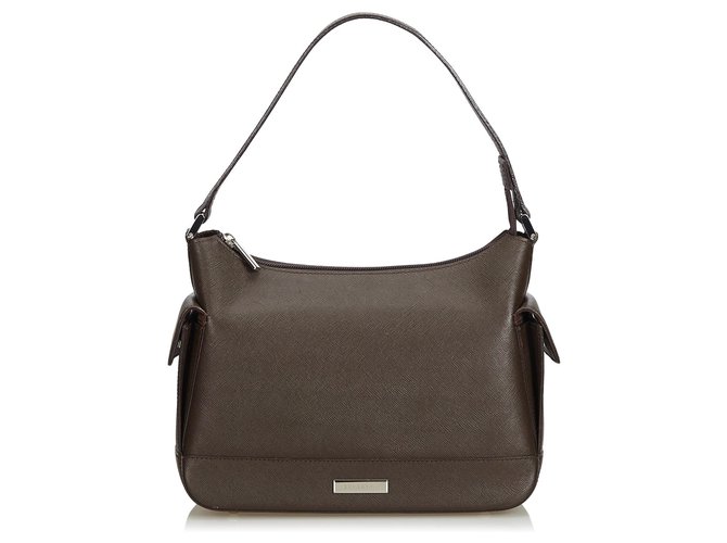 Burberry Sac à bandoulière en cuir marron Marron foncé  ref.123101