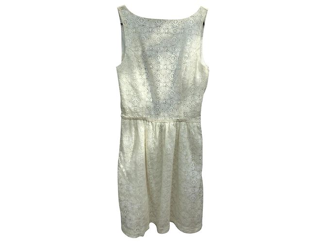 Autre Marque naf naf Vestido de verano blanco con encaje Blanco roto