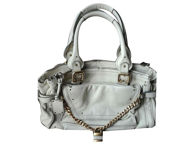 Sac à main Chloé Paddington en cuir eggshell Blanc cassé