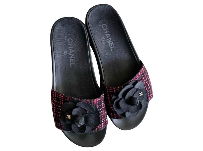 Chanel Camelia Tweed sandálias EU39  ref.123211